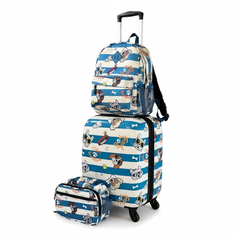 Travelers Club 5-Pc Kids Luggage Set with 360° 4-Wheel Spinner System, Dog